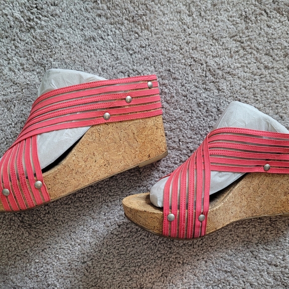 Lucky Brand Coral cork high heel shoes size 10 - Picture 7 of 13